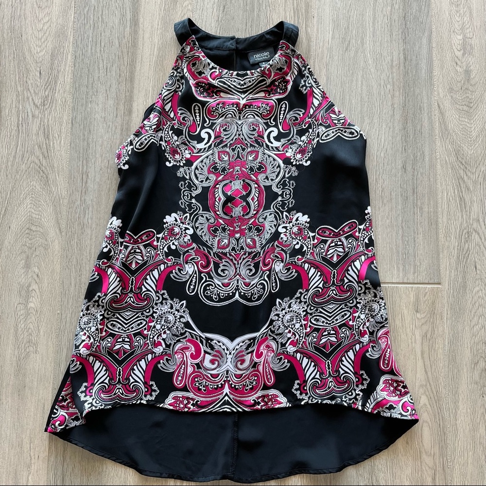 NICOLE BY NICOLE MILLER paisley print sleeveless top